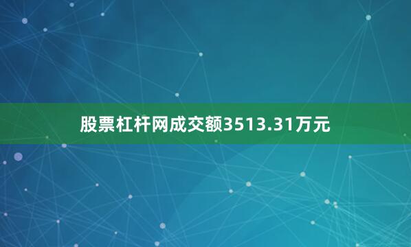 股票杠杆网成交额3513.31万元